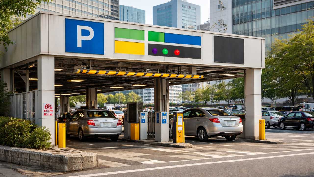 JR岐阜駅前の一般的な駅前駐車場入口イメージ