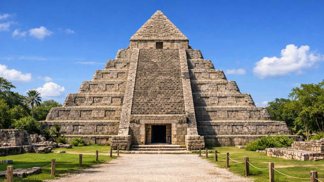 石造りの大きなピラミッド建築の外観