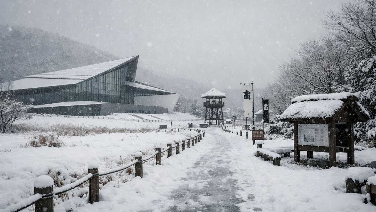 雪の降る関ヶ原の観光イメージ