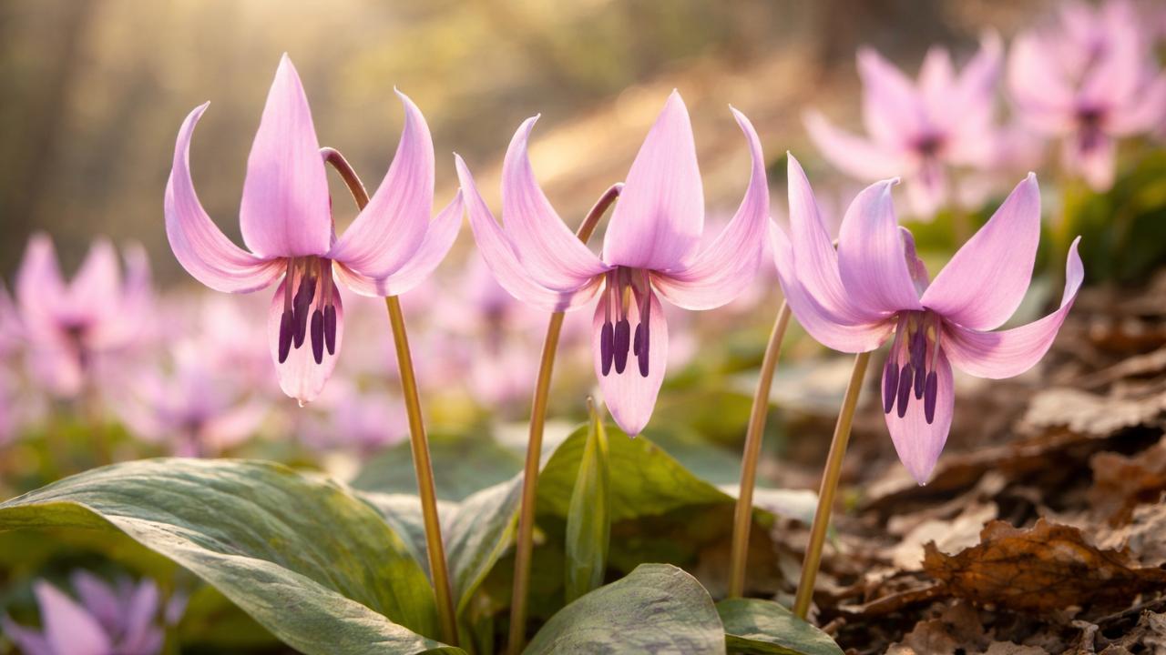 カタクリの花の接写