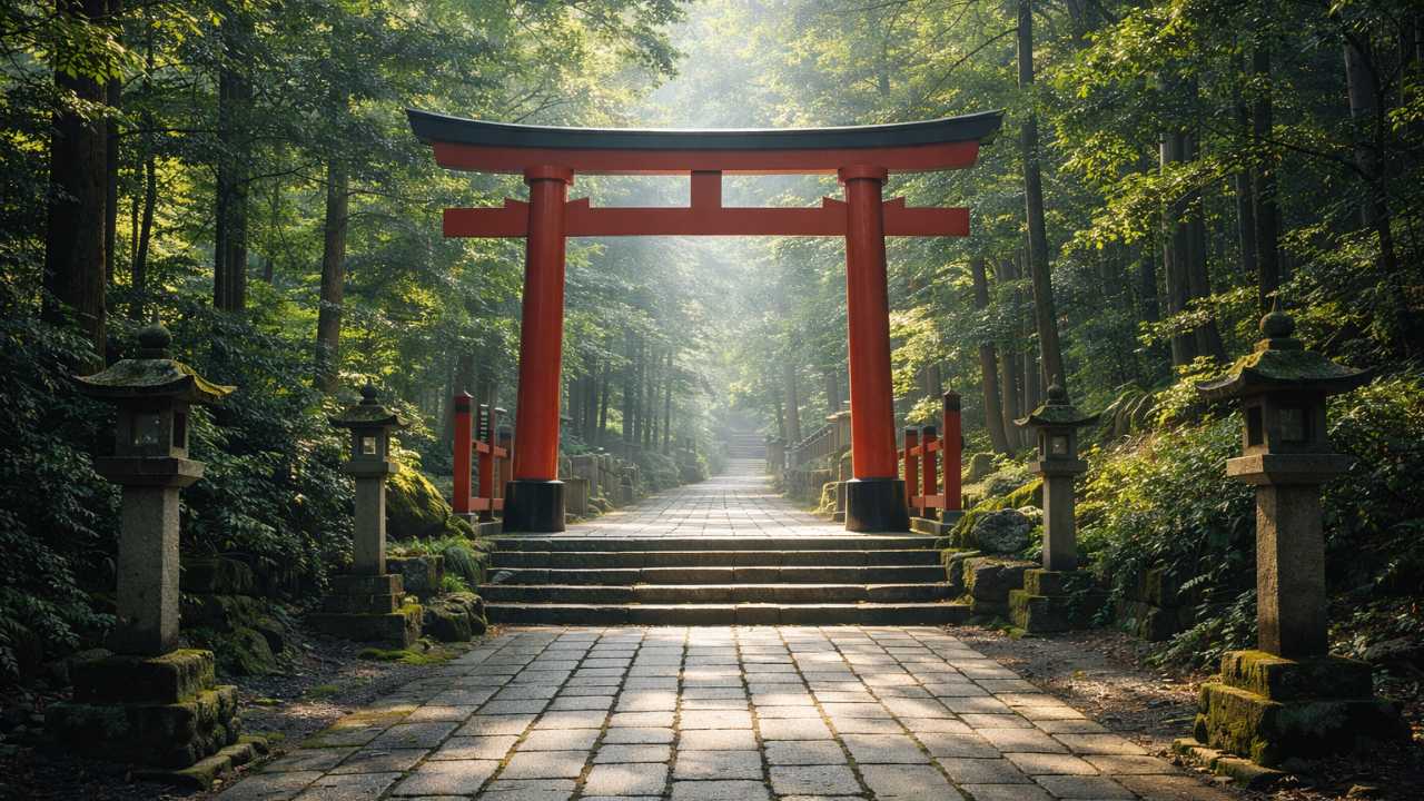岐阜市の神社参道