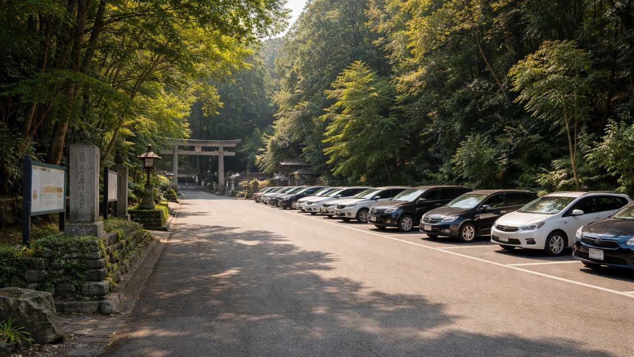 伊奈波神社の駐車場