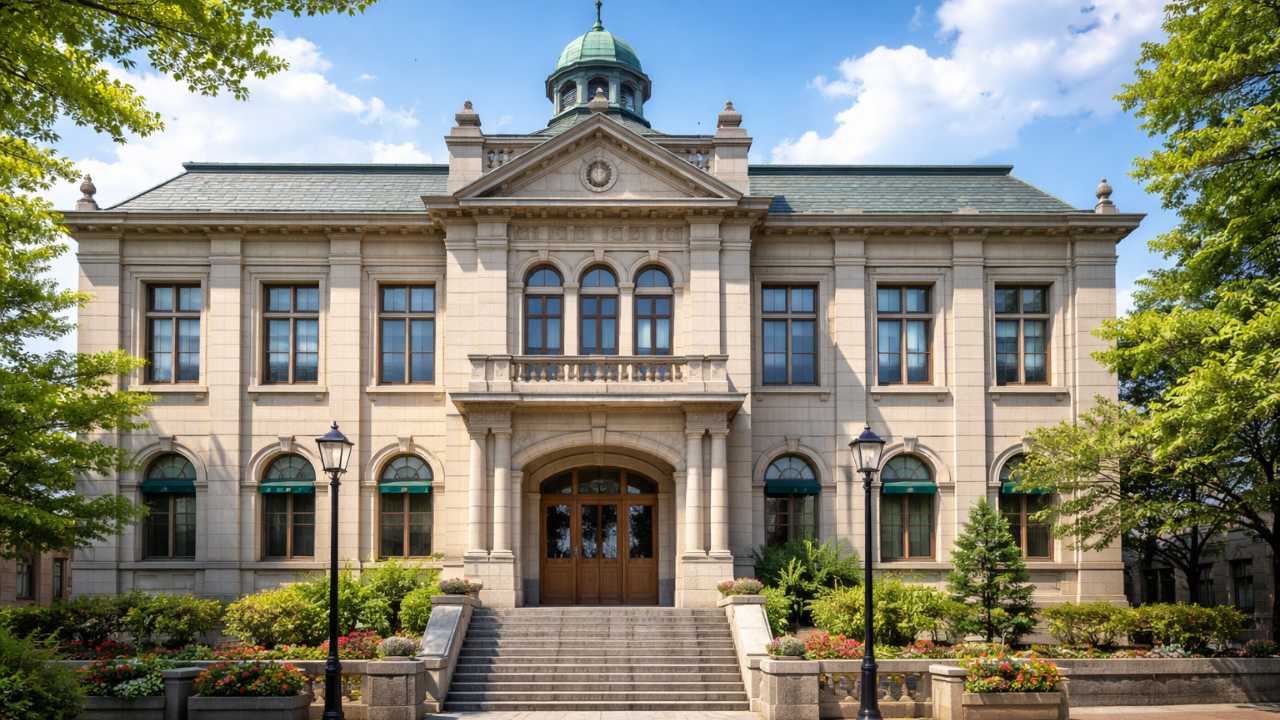 洋館風の図書館建築（煥章館の雰囲気）