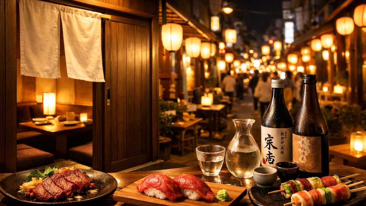 岐阜駅周辺の夜をイメージした和モダンな個室居酒屋の画像