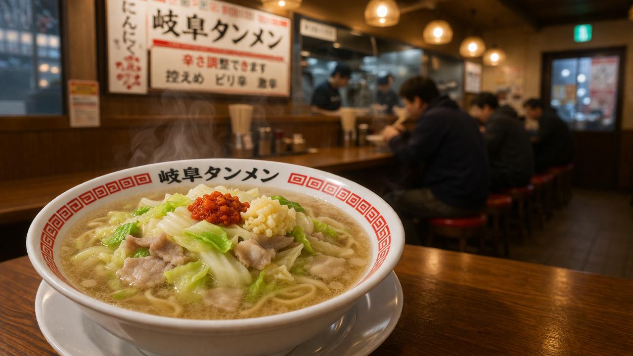 岐阜タンメンが繰り返し食べたくなる理由を表すラーメンと店内のイメージ