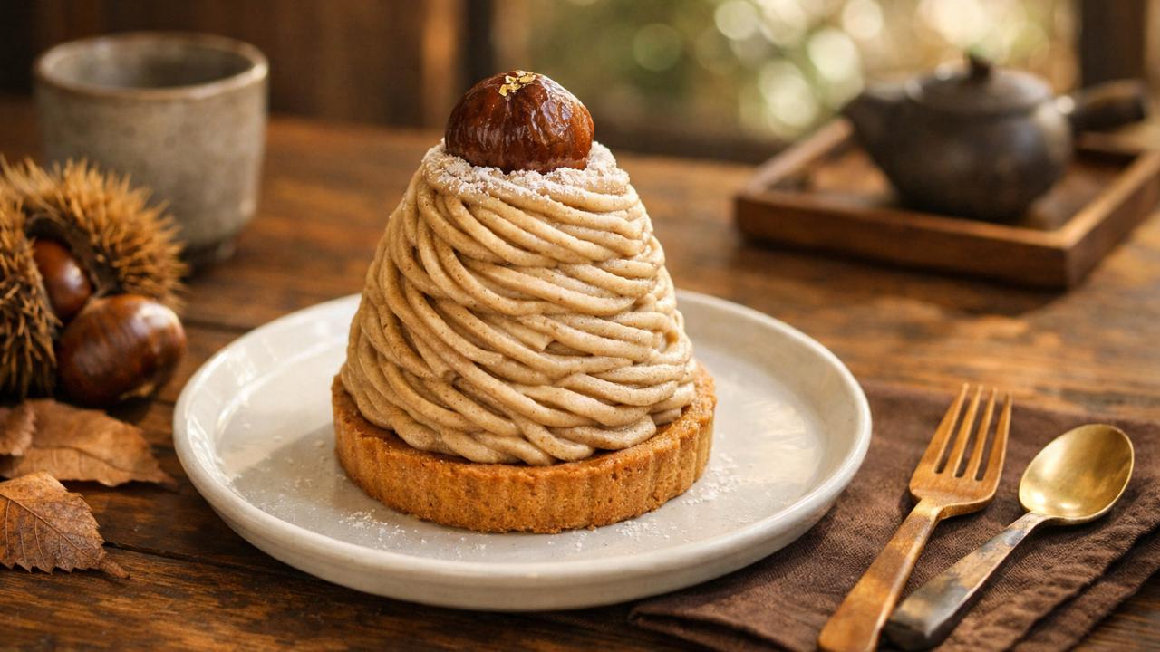 岐阜県の和栗を使った上品なモンブランを主役にしたブログのアイキャッチ