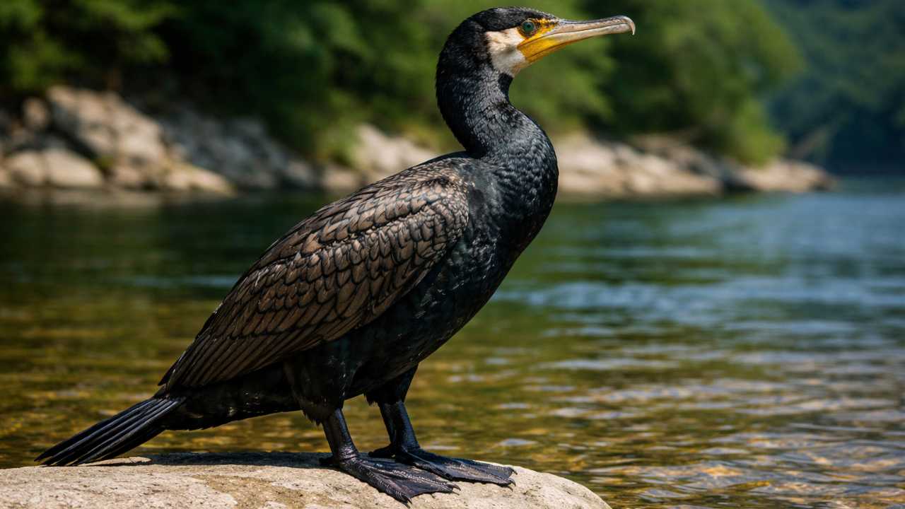 ウミウの全身がよくわかる実写風写真