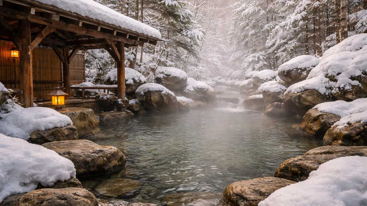 奥飛騨温泉郷の雪見露天風呂